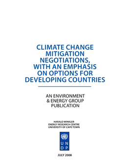 Climate Change Mitigation Negotiations, with an Emphasis on OPTIONS for Developing Countries