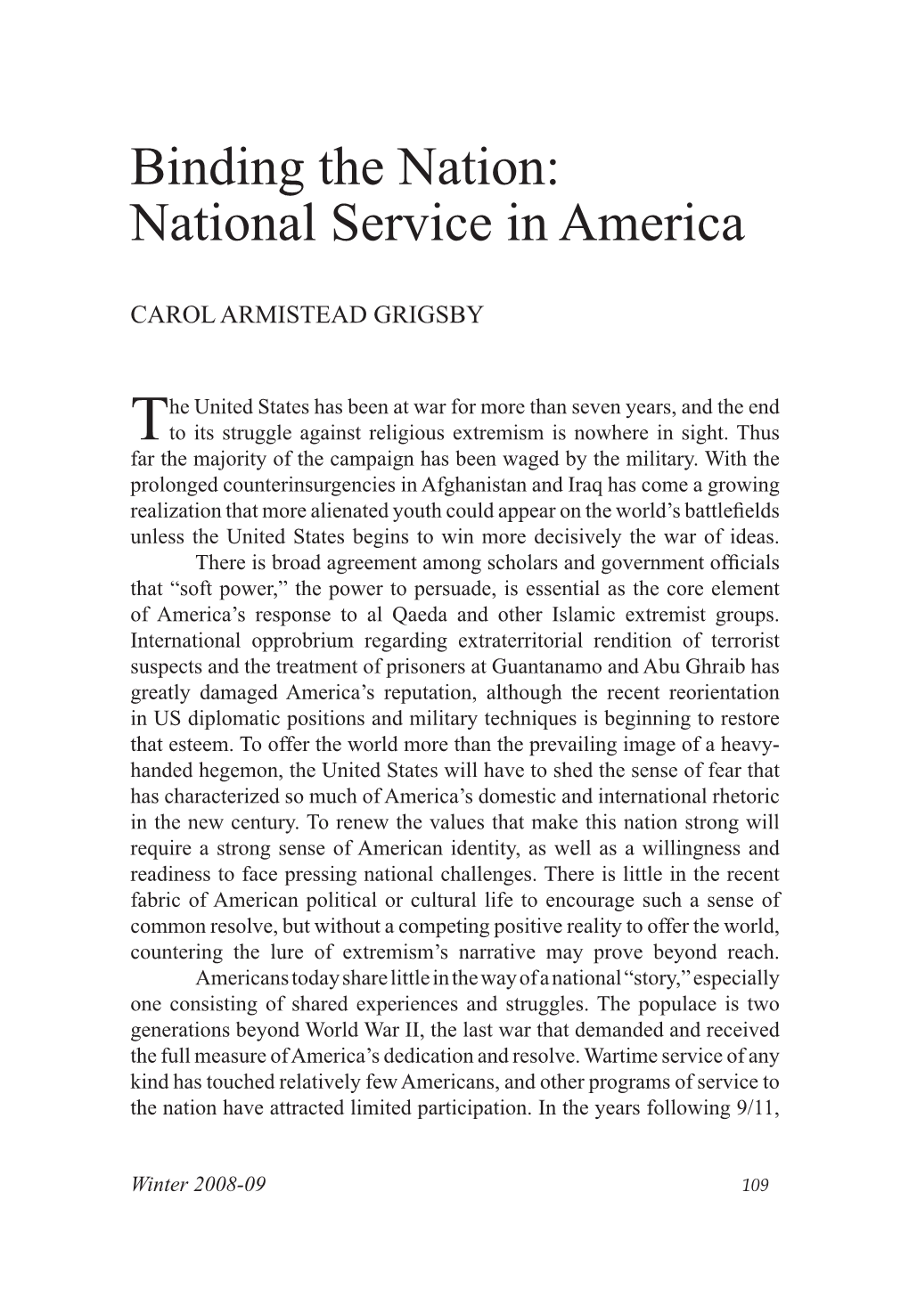 National Service in America