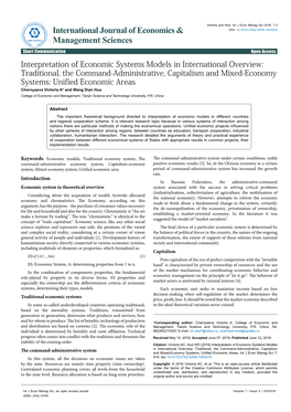 Interpretation of Economic Systems Models in International Overview