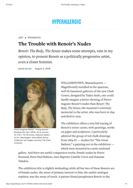 The Trouble with Renoir's Nudes