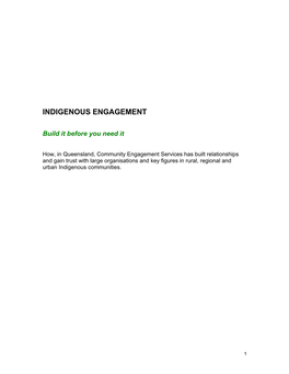 Indigenous Engagement