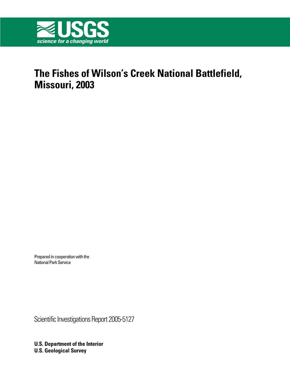 The Fishes of Wilson's Creek National Battlefield, Missouri, 2003