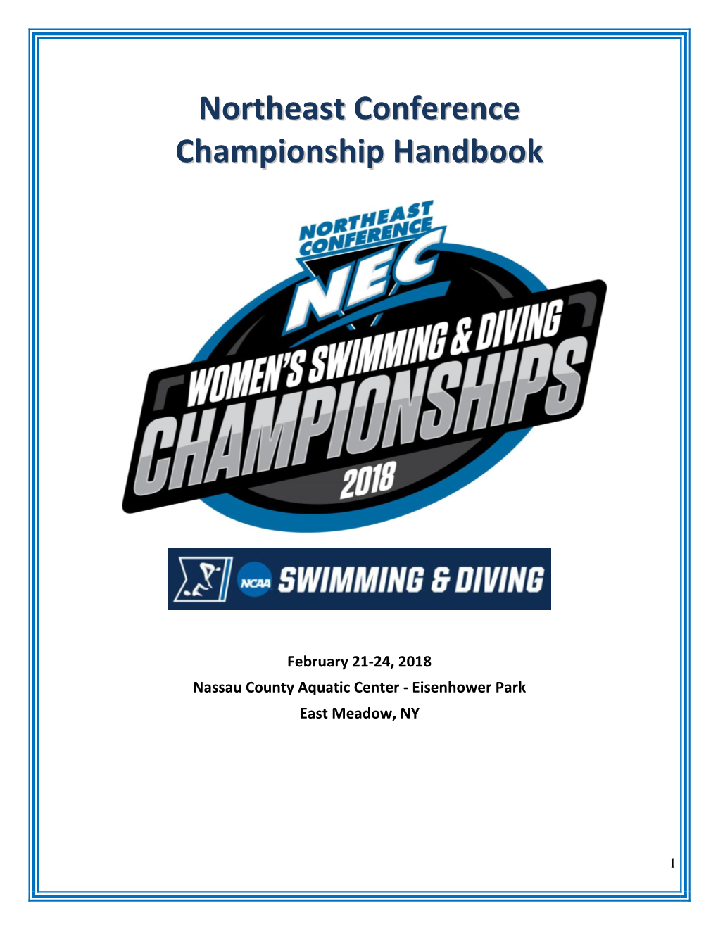 Northeast Conference Championship Handbook
