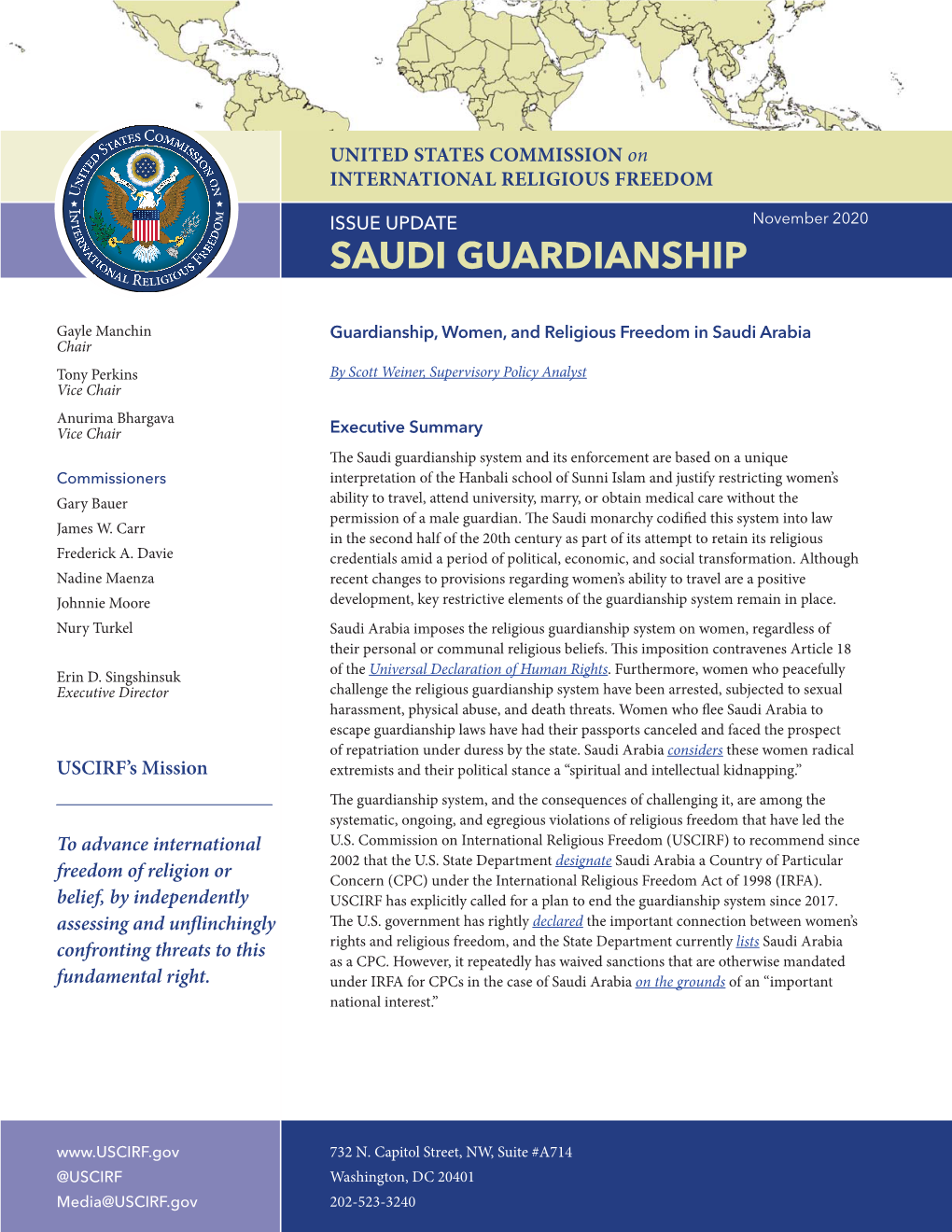 Guardianship, Women, and Religious Freedom in Saudi Arabia