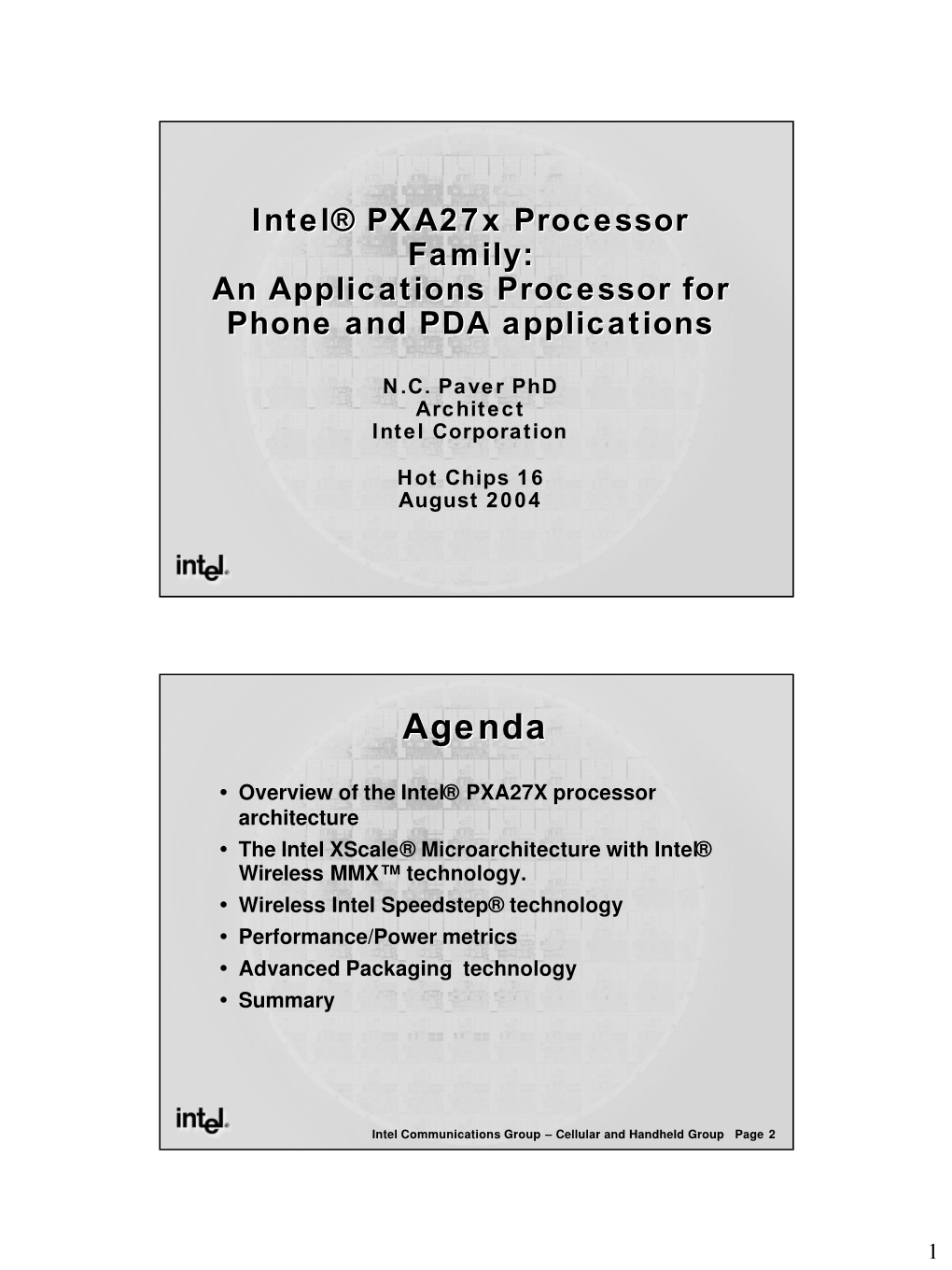 Intel® PXA270 Processor Block Diagram
