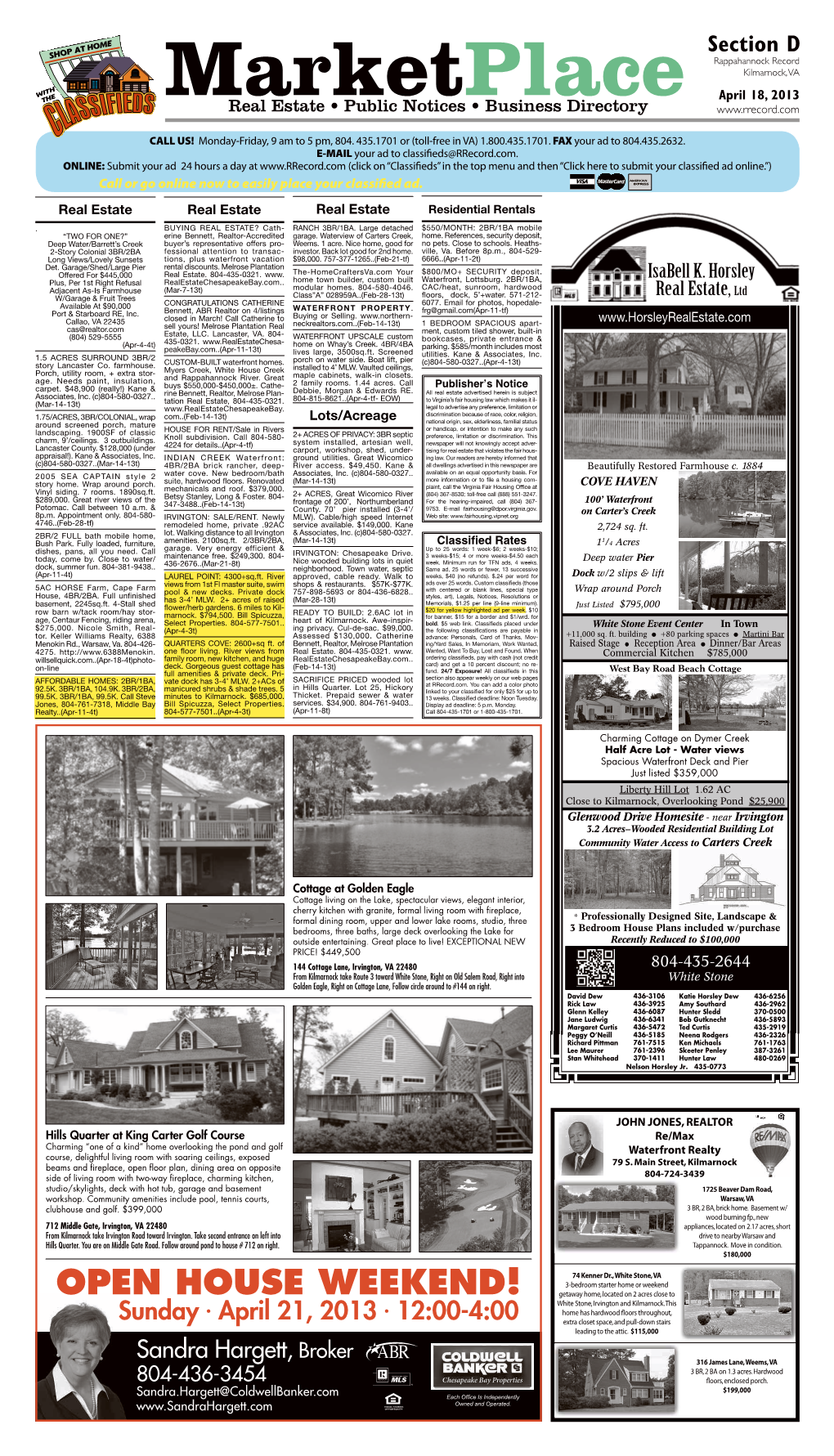 Rappahannock Record, April 18, 2013, Section D