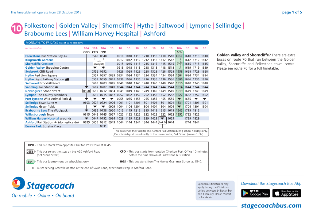 Lympne | Sellindge | Brabourne Lees | William Harvey Hospital | Ashford