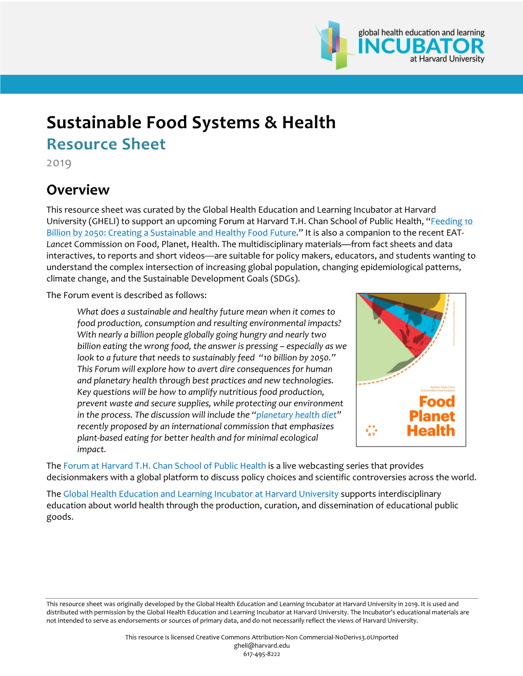 Sustainable Food Systems & Health