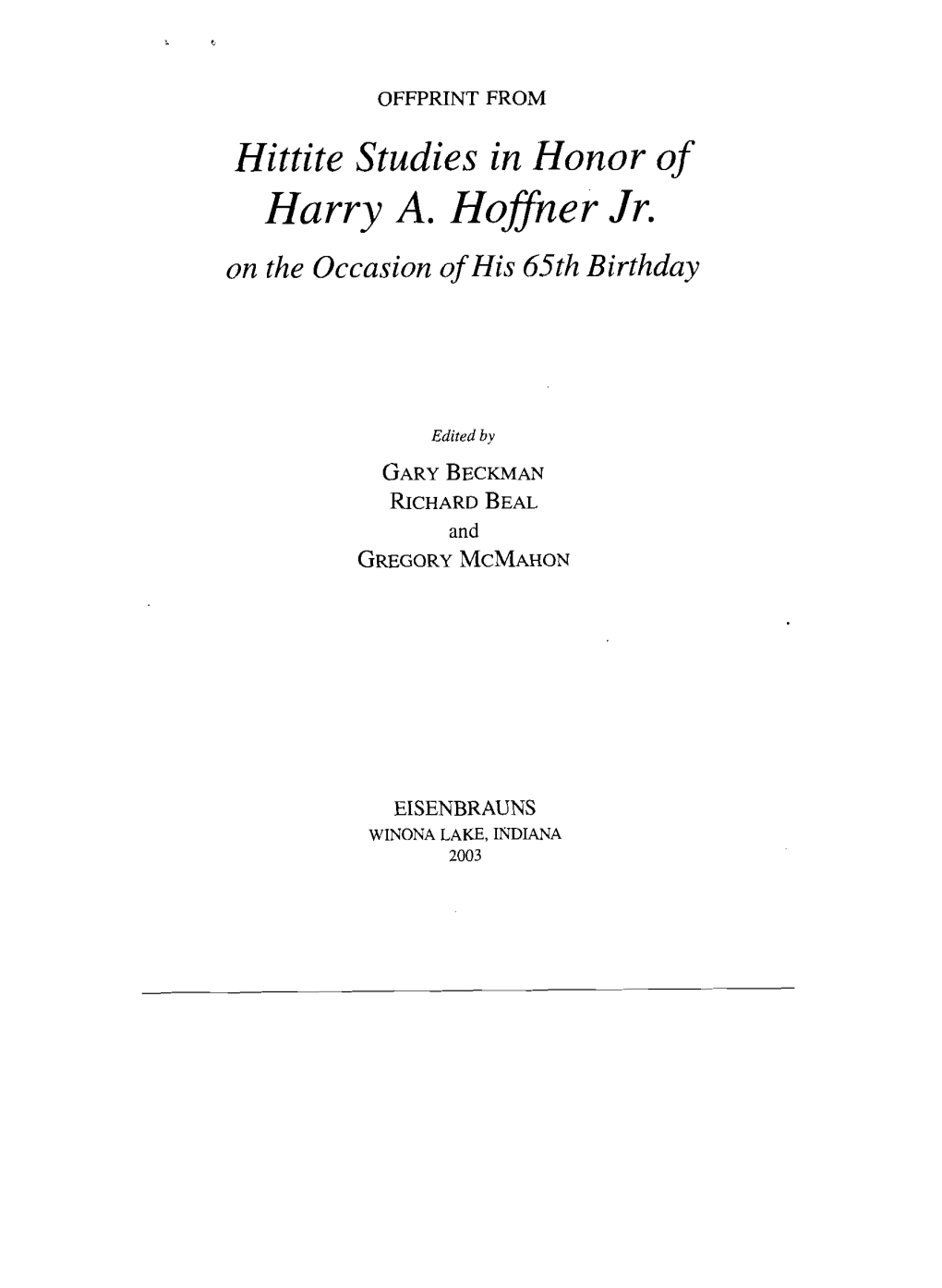 Harry A. Hofsner Jr