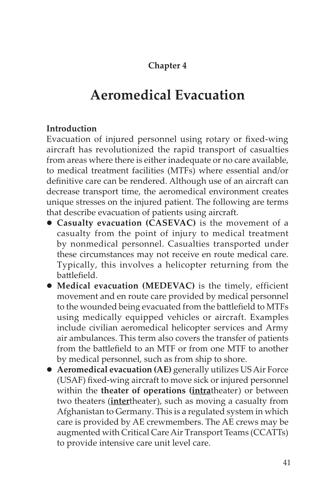 Aeromedical Evacuation