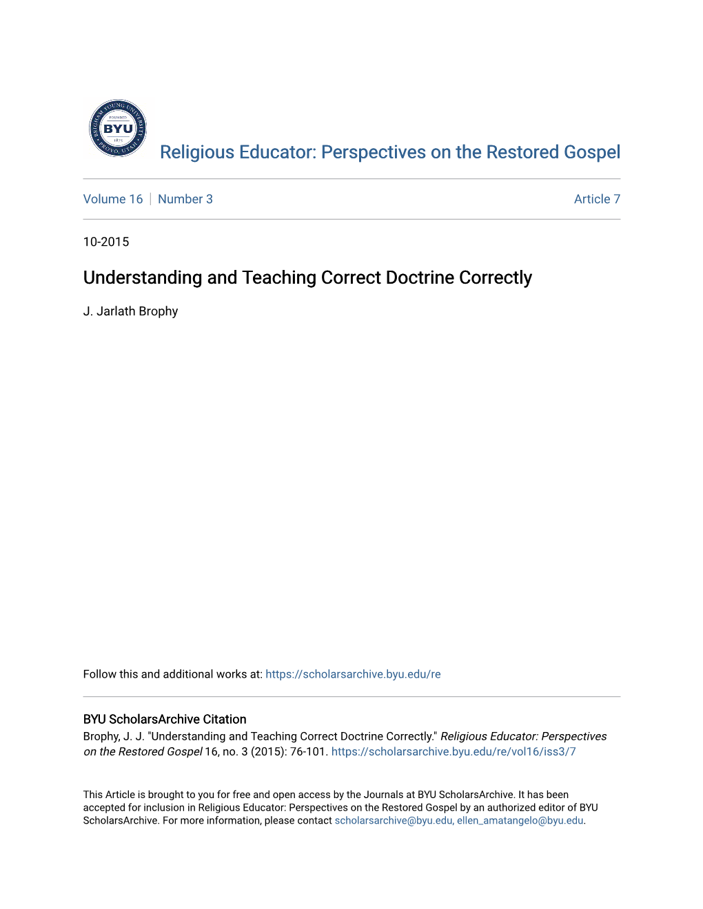 Understanding and Teaching Correct Doctrine Correctly