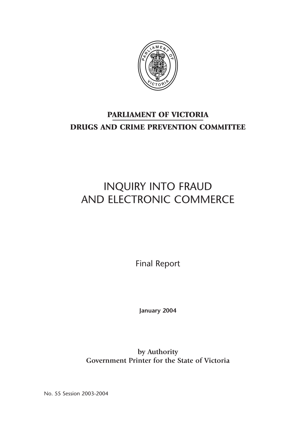 Fraud Report FINAL 23/12/03 3:25 PM Page I