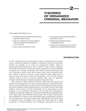 Theories of Organized Criminal Behavior