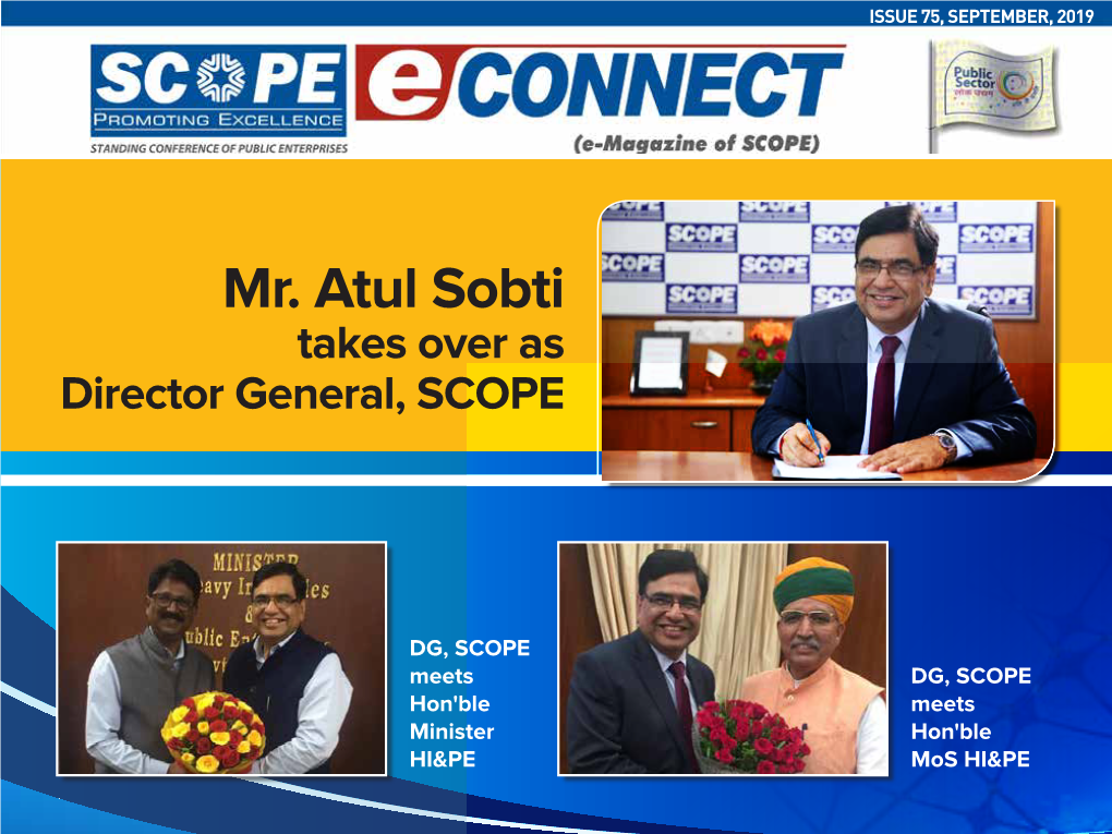 Mr. Atul Sobti Takes Over As Director General, SCOPE