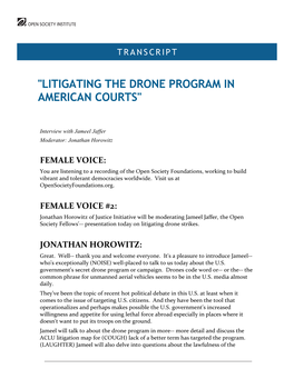 "Litigating the Drone Program in American Courts"