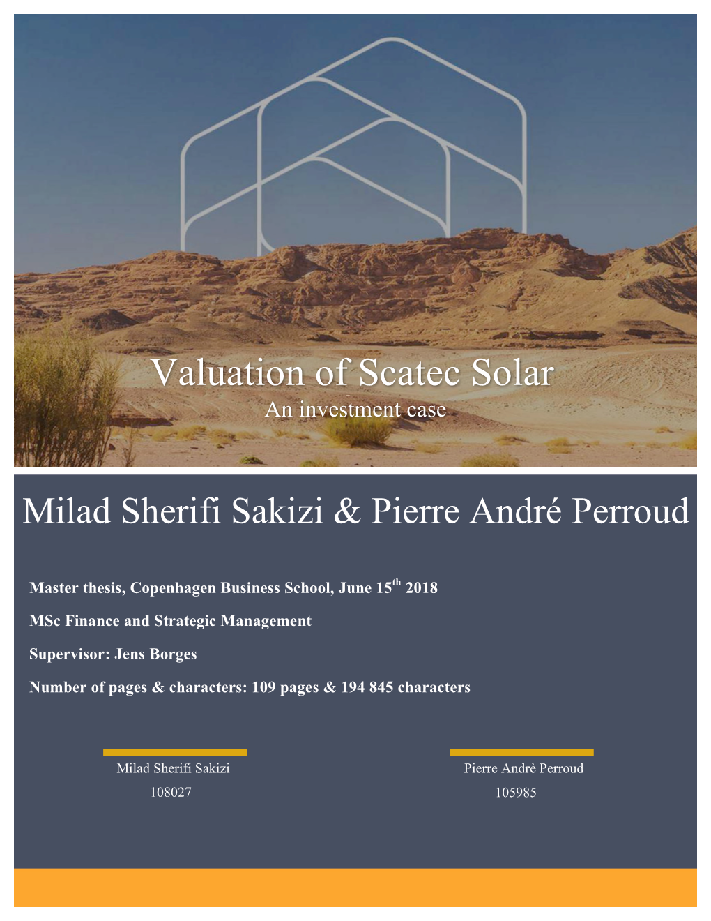 Valuation of Scatec Solar an Investment Case