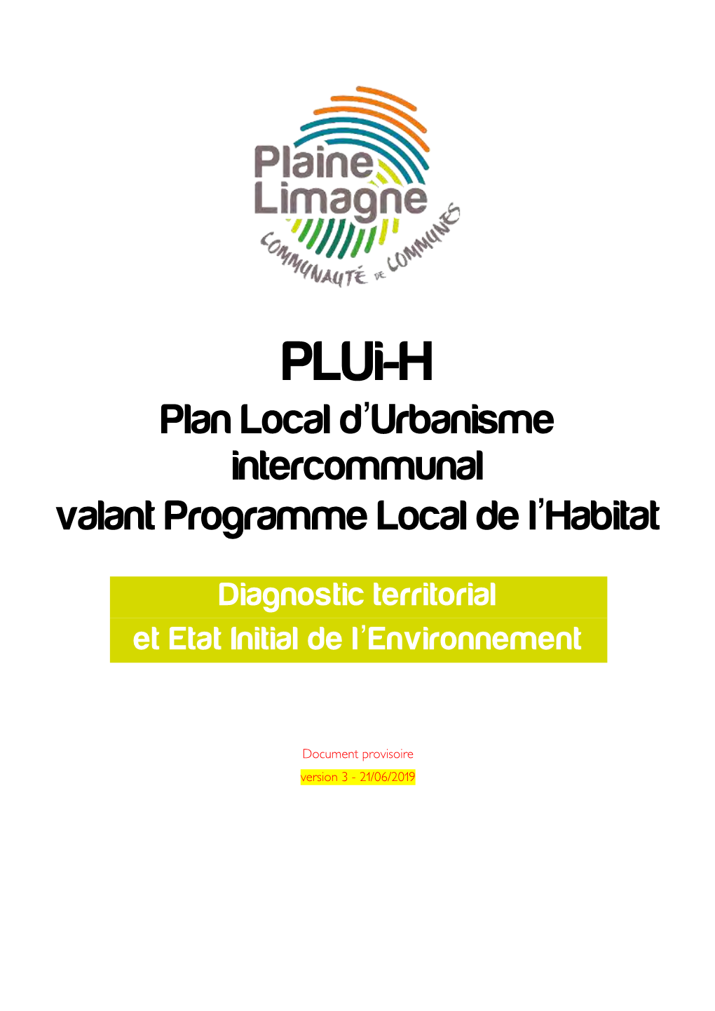 Plui-H Plan Local D’Urbanisme Intercommunal Valant Programme Local De L’Habitat