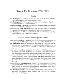 Recent Publications 2008-2015