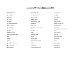 Adherents Angoa Au 31 Decembre 2020