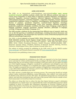 Open Journal for Studies in Linguistics, 2019, 2(2), 35-70