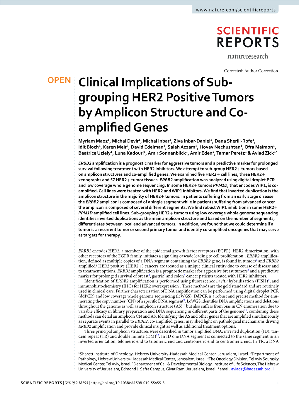 Clinical Implications of Sub-Grouping HER2 Positive Tumors by Amplicon
