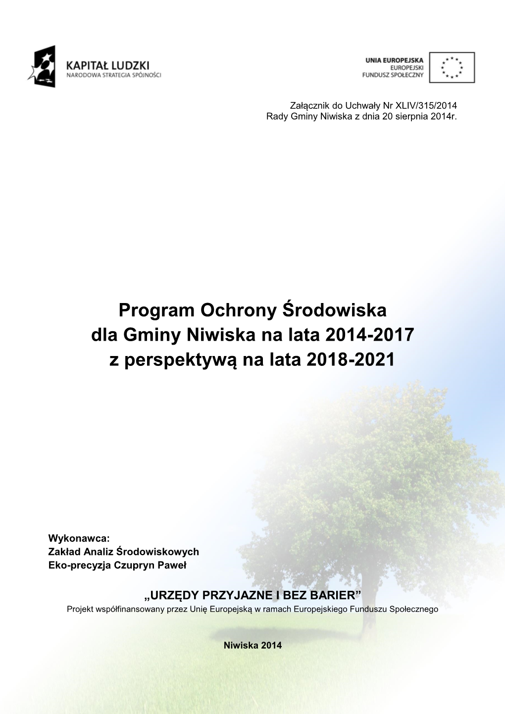 Program Ochrony Środowiska Dla Gminy Niwiska