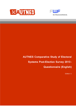 Survey 2013 – Questionnaire (English)