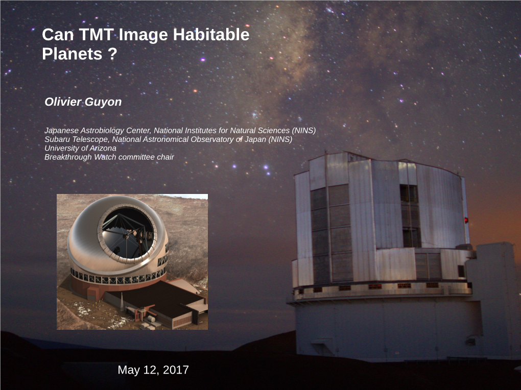 Can TMT Image Habitable Planets ?