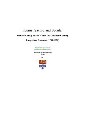 Poems: Sacred and Secular Written Chiefly at Sea Within the Last Half Century