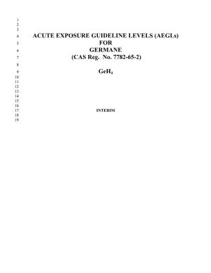 Germane Interim AEGL Document