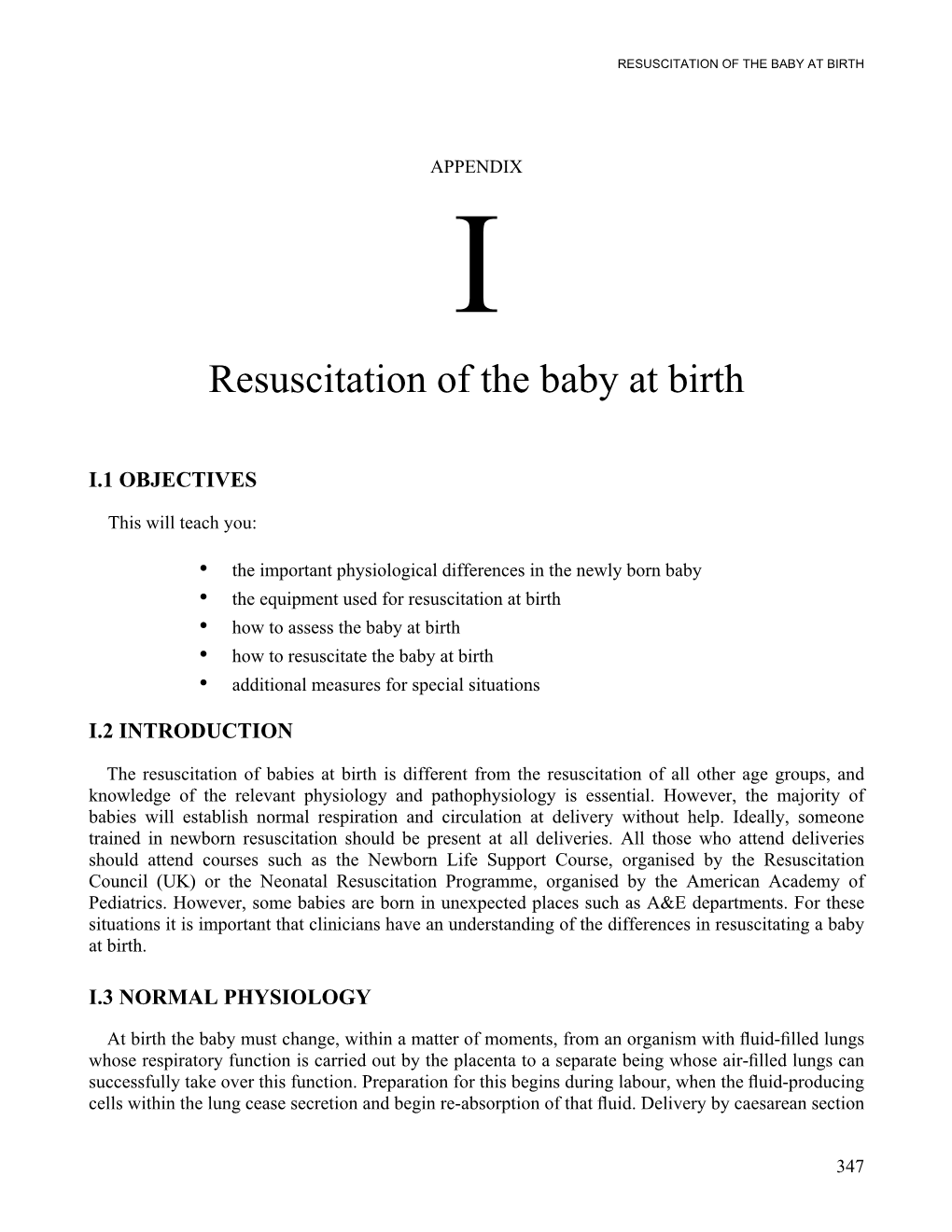 Resuscitation of the Baby at Birth