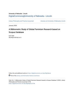 A Bibliometric Study of Global Feminism Research Based on Scopus Database