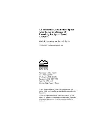 An Economic Assessment of Space Solar Power As a Source of Electricity for Space-Based Activities