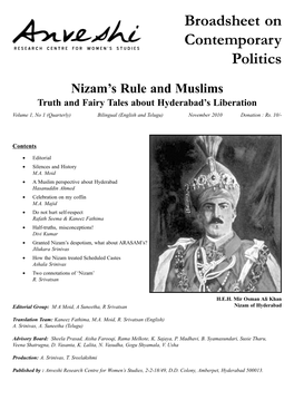 Nizam's Rule and Muslims