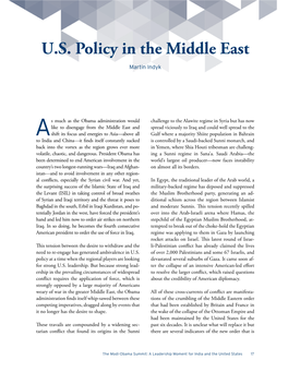 U.S. Policy in the Middle East Martin Indyk