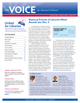 For America's Libraries National Friends of Libraries Week Awards
