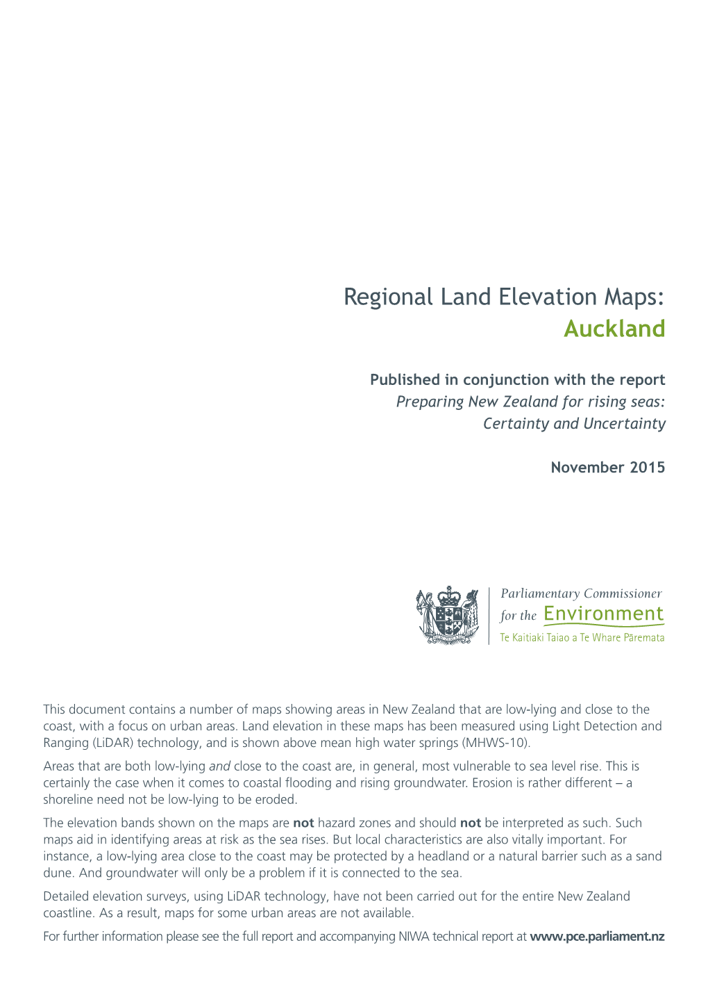 Regional Land Elevation Maps: Auckland