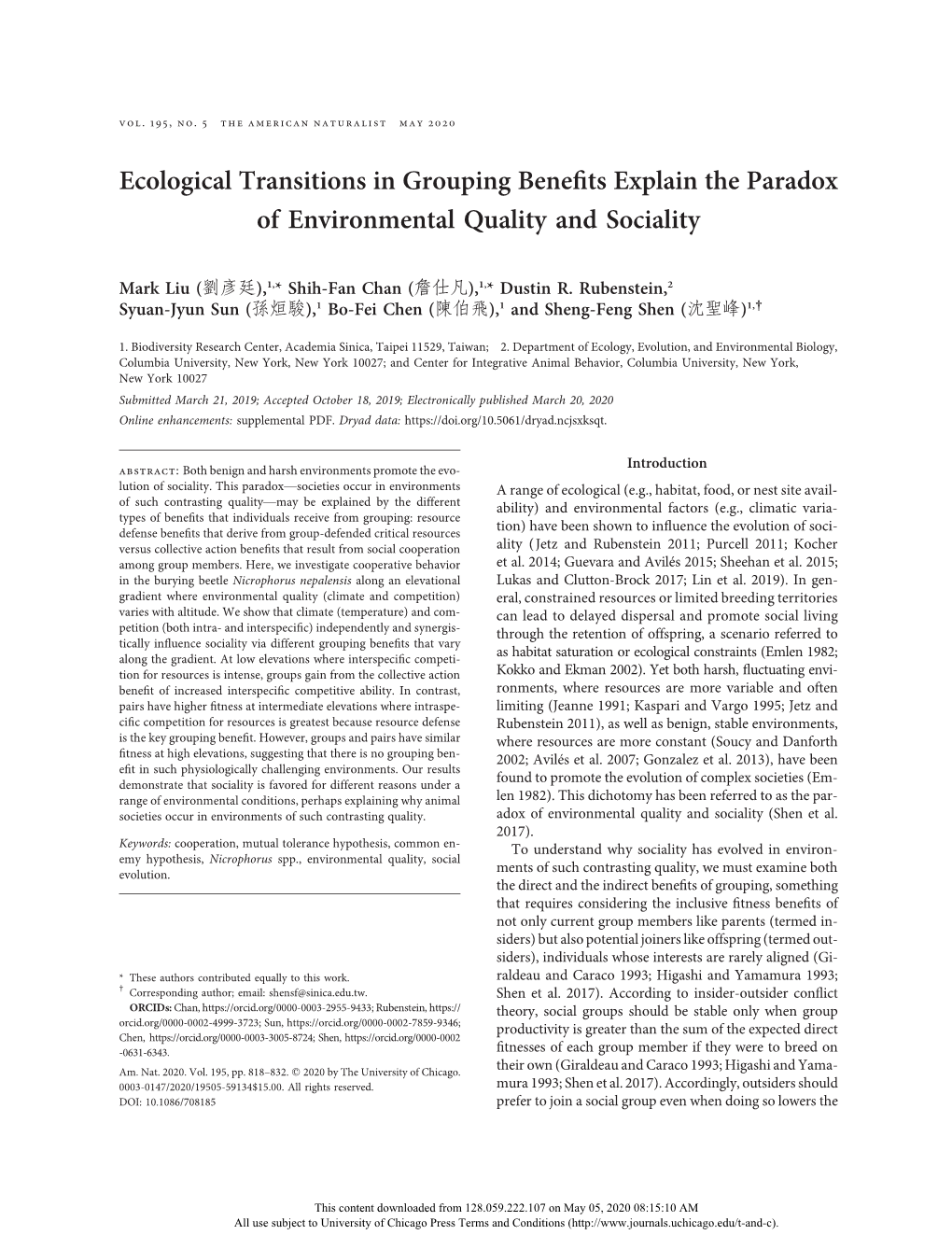 Ecological Transitions in Grouping Benefits Explain the Paradox Of