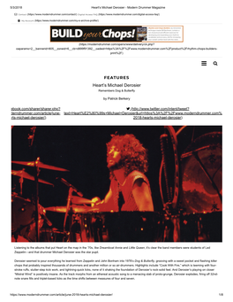 May 2018 Michael Derosier in Modern Drummer Magazine June 2018 Issue