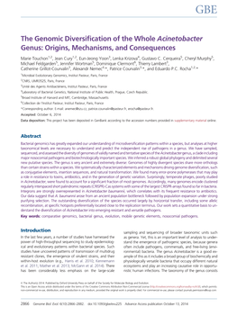 The Genomic Diversification of the Whole Acinetobacter Genus: Origins, Mechanisms, and Consequences