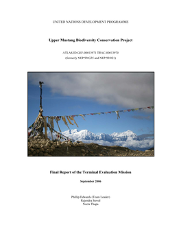 Upper Mustang Biodiversity Conservation Project Final Report