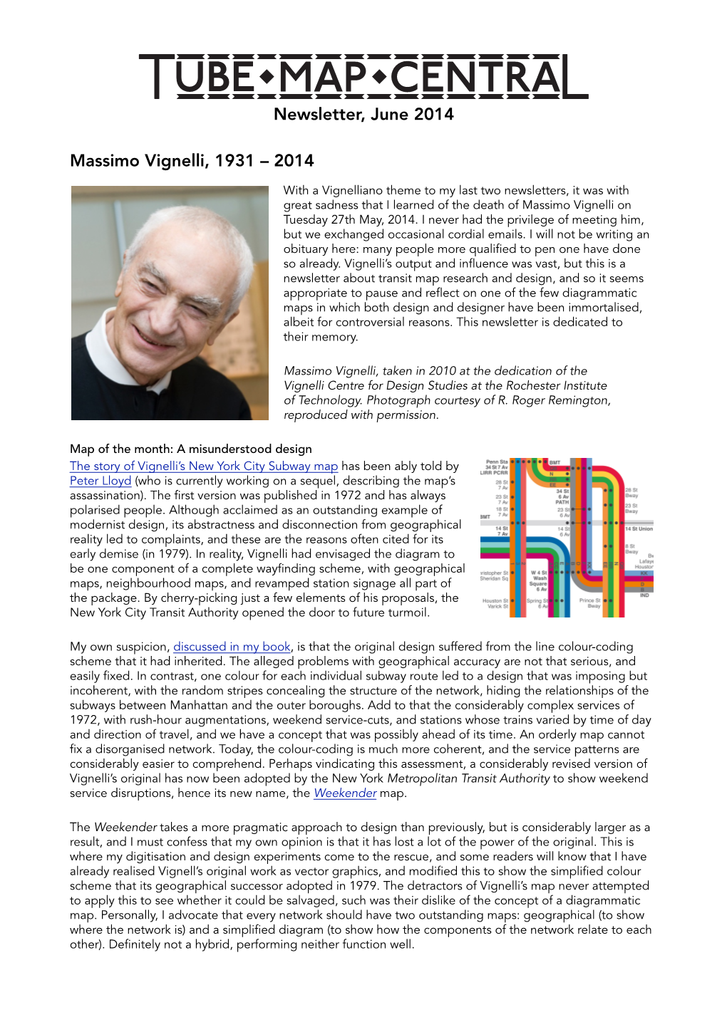 Massimo Vignelli, 1931 – 2014