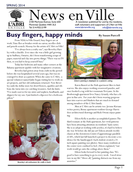Busy Fingers, Happy Minds by Susan Purcell from NDG to Ville Emard, Busy Fingers Are at Work