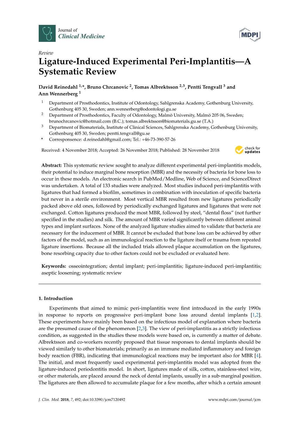 Ligature-Induced Experimental Peri-Implantitis—A Systematic Review