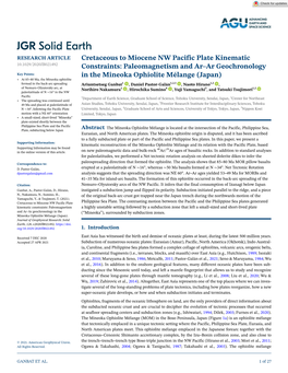 Cretaceous to Miocene NW Pacific Plate Kinematic Constraints