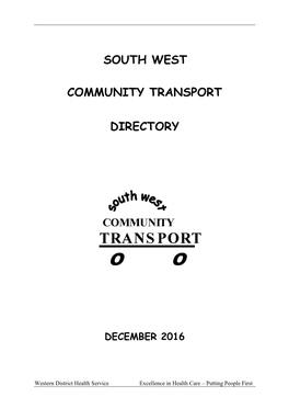 South West Community Transport Directory