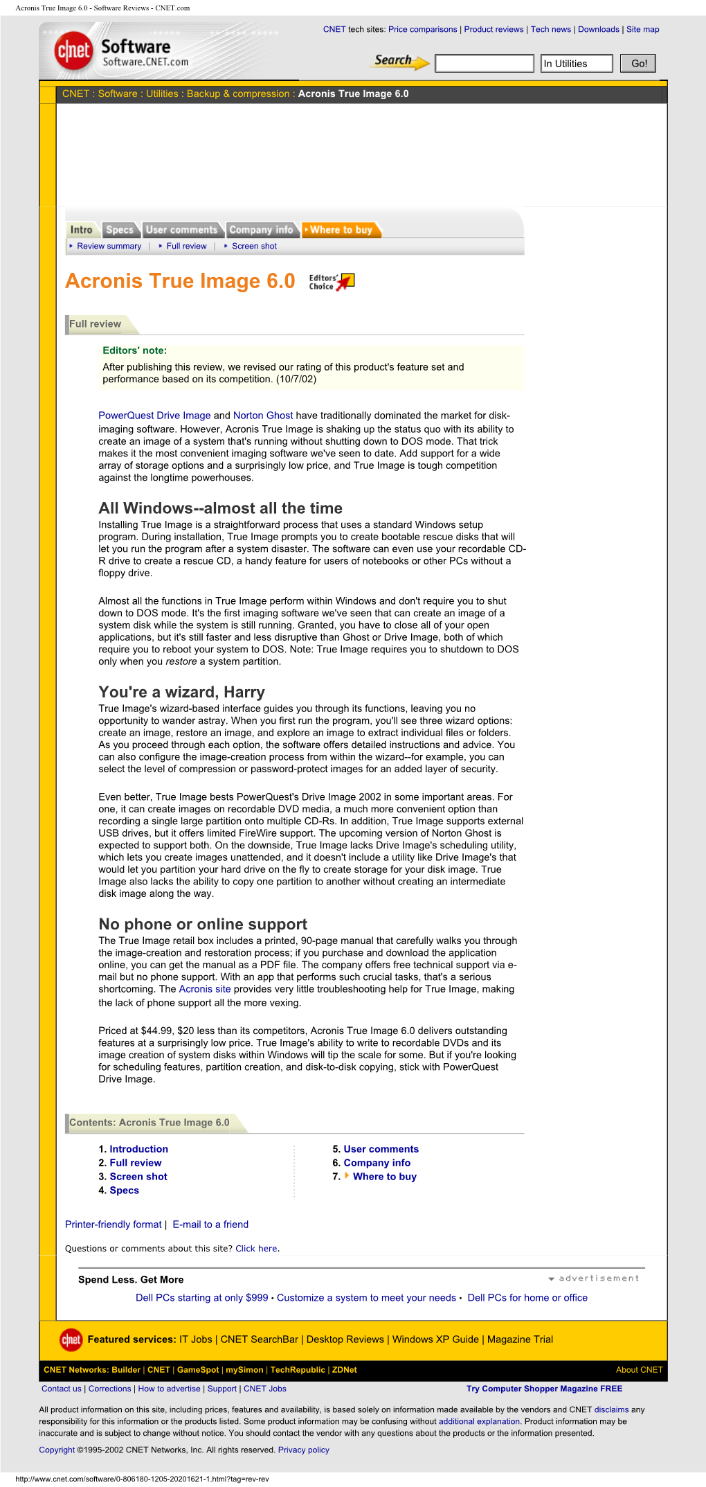 Acronis True Image 6.0 - Software Reviews - CNET.Com