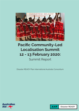 Pacific Community-Led Localisation Summit 12 - 13 February 2020: Summit Report