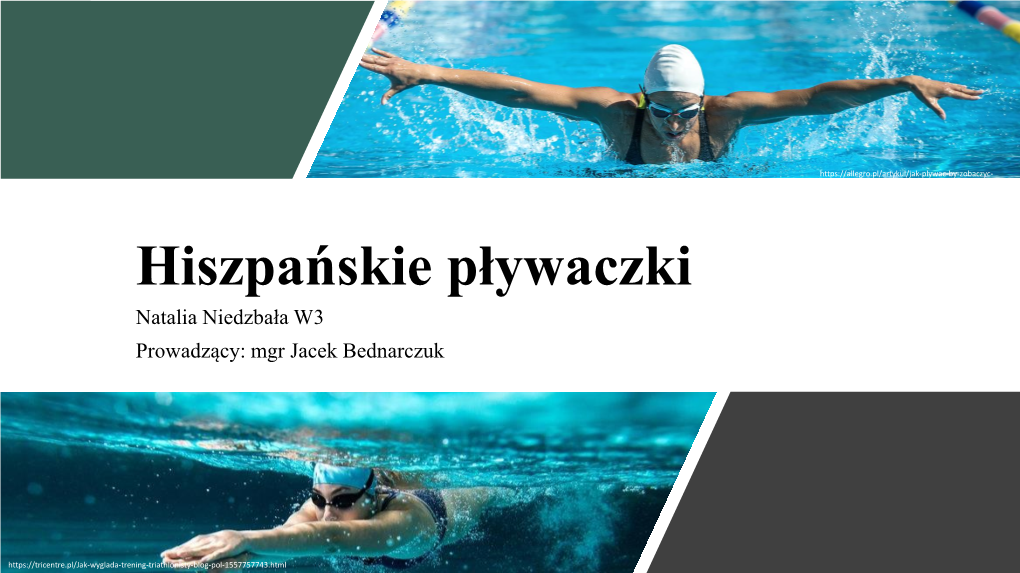 Hiszpańskie Pływaczki Natalia Niedzbała W3 Prowadzący: Mgr Jacek Bednarczuk