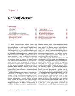 Chapter 21. Orthomyxoviridae